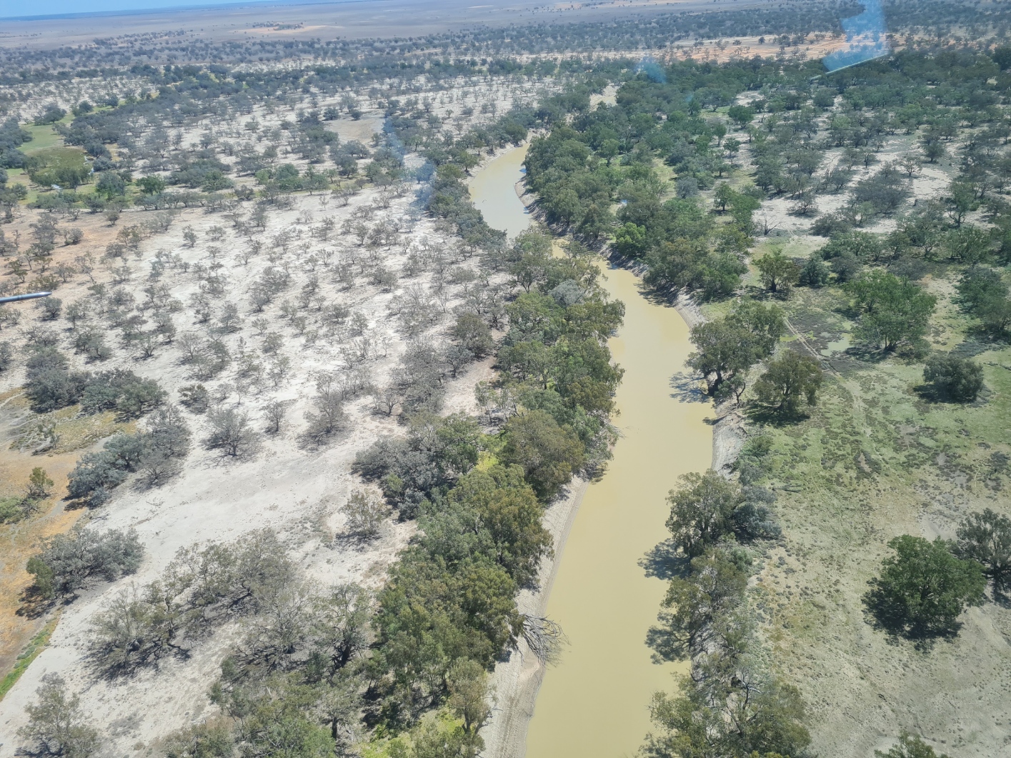 Surveying the Darling River around Louth