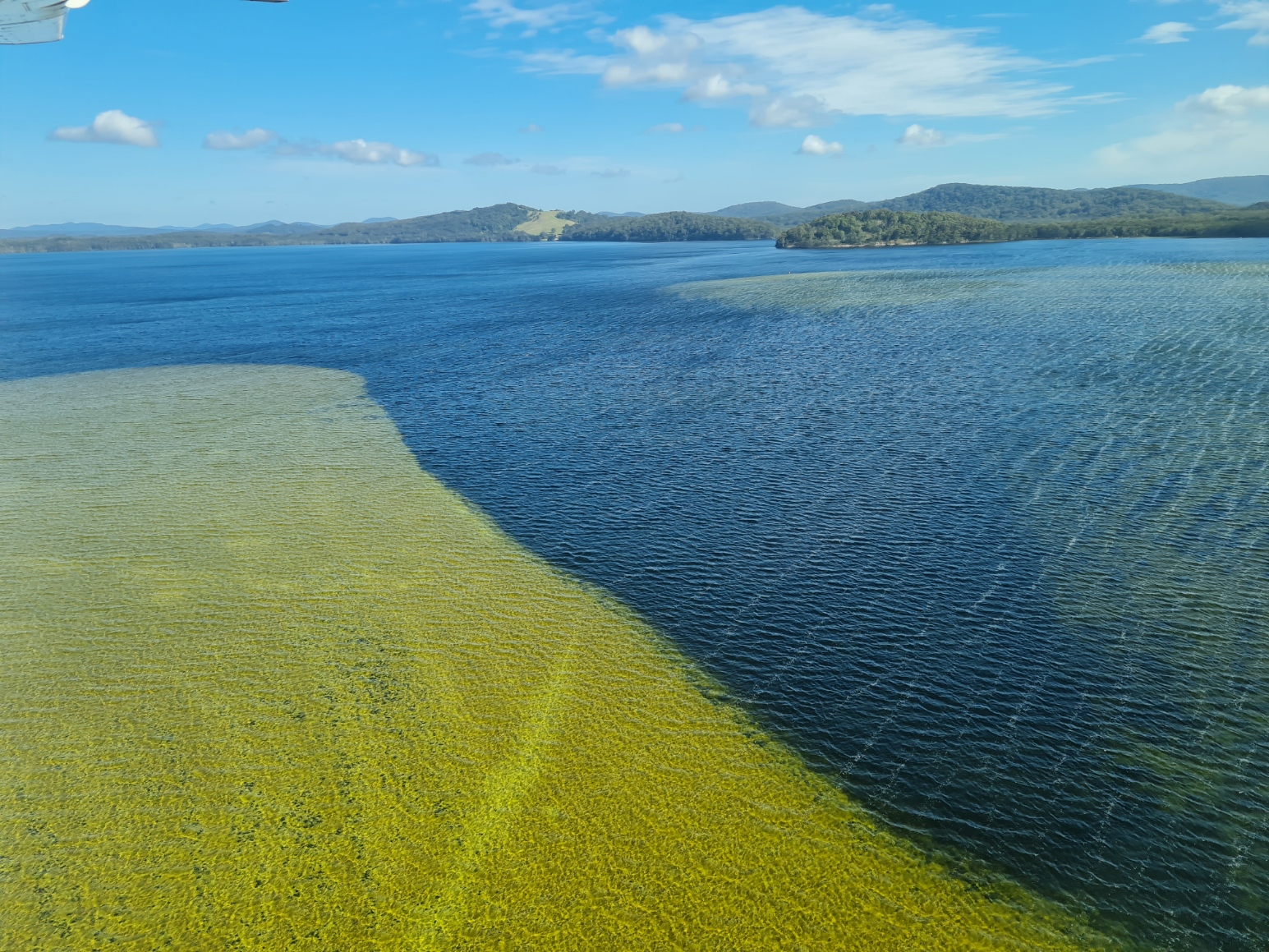 The clear water of Myall Lakes produces some stunning colours, with sand bars undereneath.