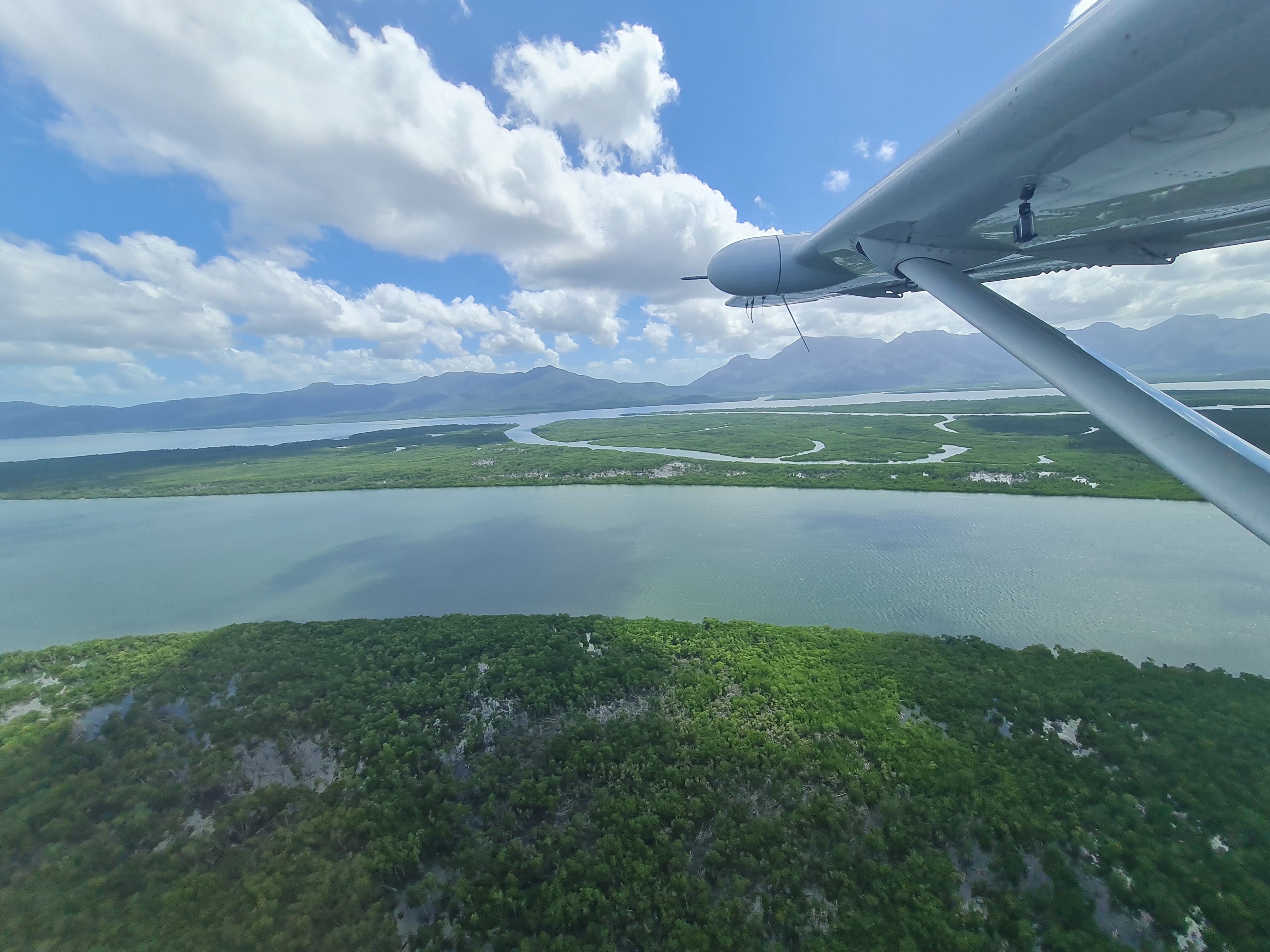 Moving along this coastal fringe, we flew up the Hinchinbrook Channel.
